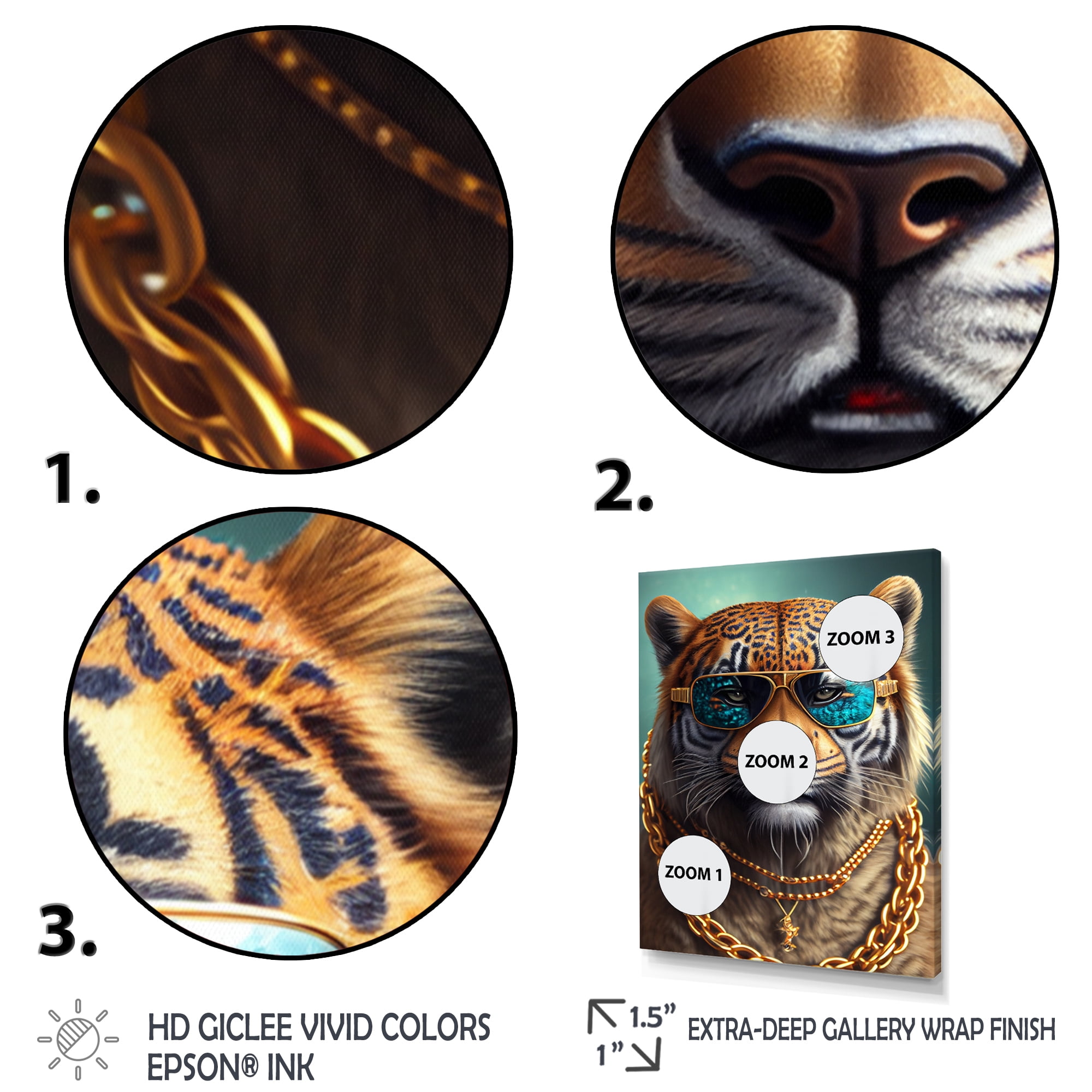 Designart Tiger Gambler I Canvas Wall Art