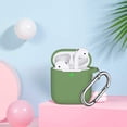 thumbnail image 4 of AirPods Case Cover, Silicone Protective Cover with Keychain for Apple AirPods 2nd 1st Gen Charging Case, Olive Green, 4 of 5