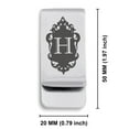 thumbnail image 2 of Stainless Steel Alphabet Letter H initial Classic Slim Money Clip Credit Card Holder, 2 of 2