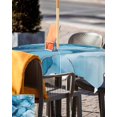 thumbnail image 5 of Fsddascl Marble Blue Outdoor Tablecloth - 60x60 Inch Square Dining Table Cover, Modern Aesthetics Abstract Impressionist Waterproof Outdoor Table Cloth with Umbrella Hole & Zipper for Picnic/Patio, 5 of 7