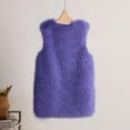 thumbnail image 5 of cllios Women's Fashion Medium Length Faux Fur Vest Warm Women's Vest Coat Faux Fur Tops, 5 of 5