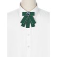 thumbnail image 4 of INSPIRE CHIC Women's Rhinestone Ribbon Bow Ties Solid Color Brooch Pre-Tied Bowknot for Casual Retro, 4 of 5