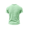 thumbnail image 4 of Zimjoy Men's Linen Shirts Loose Fit V-Neck Short Sleeve Tee Shirts Textured Solid Color Casual Streetwear Basic Tee Light Green 3XL, 4 of 5