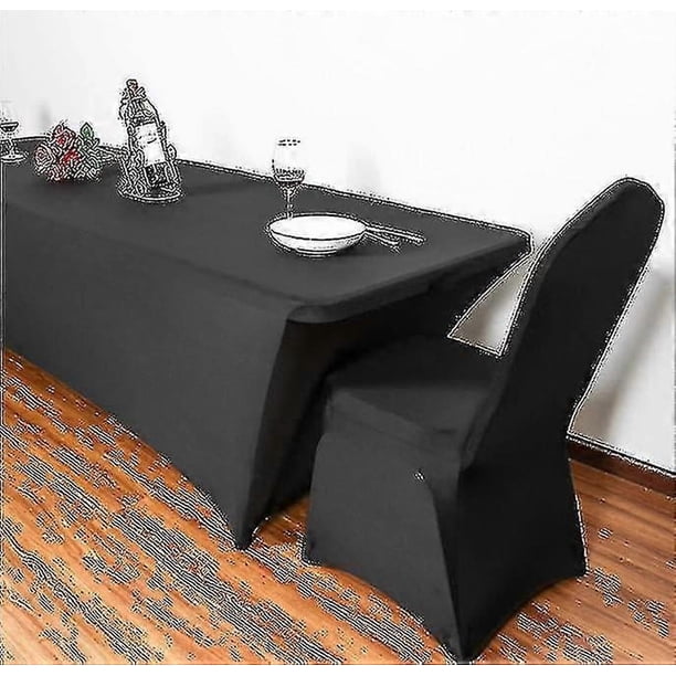 Stretch Spandex Table Cover For Standard Folding Tables - Universal Rectangular Fitted Tablecloth Protector For Wedding, Banquet And Party3 Sizes4 Col