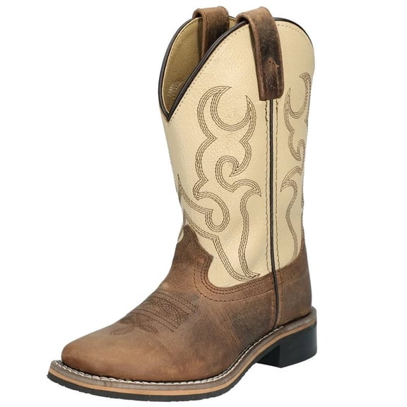 Smoky Mountain Western Boots Boys Scout Pull On Brown Cream 3705C