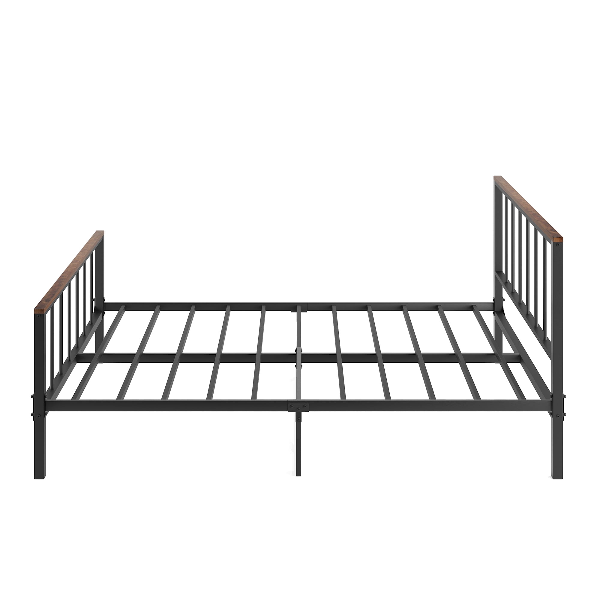 Black Metal Platform Bed frame with Headboard and Footboard,Sturdy Metal Frame,No Box Spring Needed,Queen
