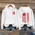 thumbnail image 2 of TRUBKH hoodies for women Fleece Sweatshirts womens long sleeve tops hoodie women graphic hoodie Women's Letterprinted Baseball Long Sleeved Hoodie White 4XL, 2 of 4