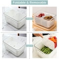 thumbnail image 4 of Brown Fresh Food Storage Containers Fridge Storage Container 1.7 L/0.45 L Keep Fresh Produce Saver BPA Free With Vents, Vegetable Containers For Fruit Salad In Refrigerator Medium, 4 of 9