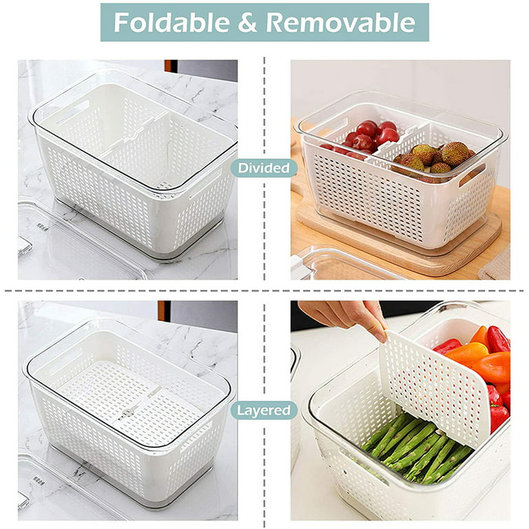 Fresh Produce Vegetable Fruit Storage Container by LUXEAR BPA Free 