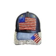 thumbnail image 1 of American Flag Rhinestone Jeans Denim Baseball Adjustable Bling Hat Cap, 1 of 2