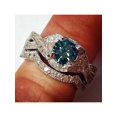 thumbnail image 4 of Bague de Fiançailles Diamant Bleu Traité 1 5/8ct Ensemble Infini Or Blanc 14K Rond, 4 of 4