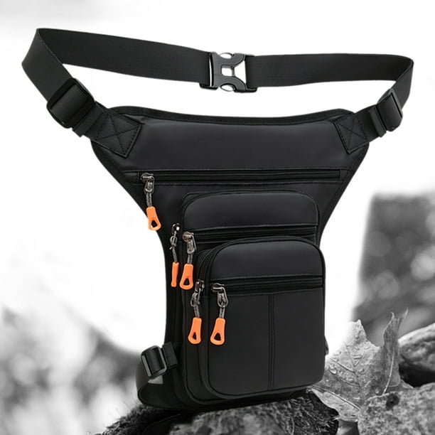 Rinonera con multiples bolsillos para hombre rinonera para montar en la cintura cinturon para pierna rinonera negro Walmart en linea