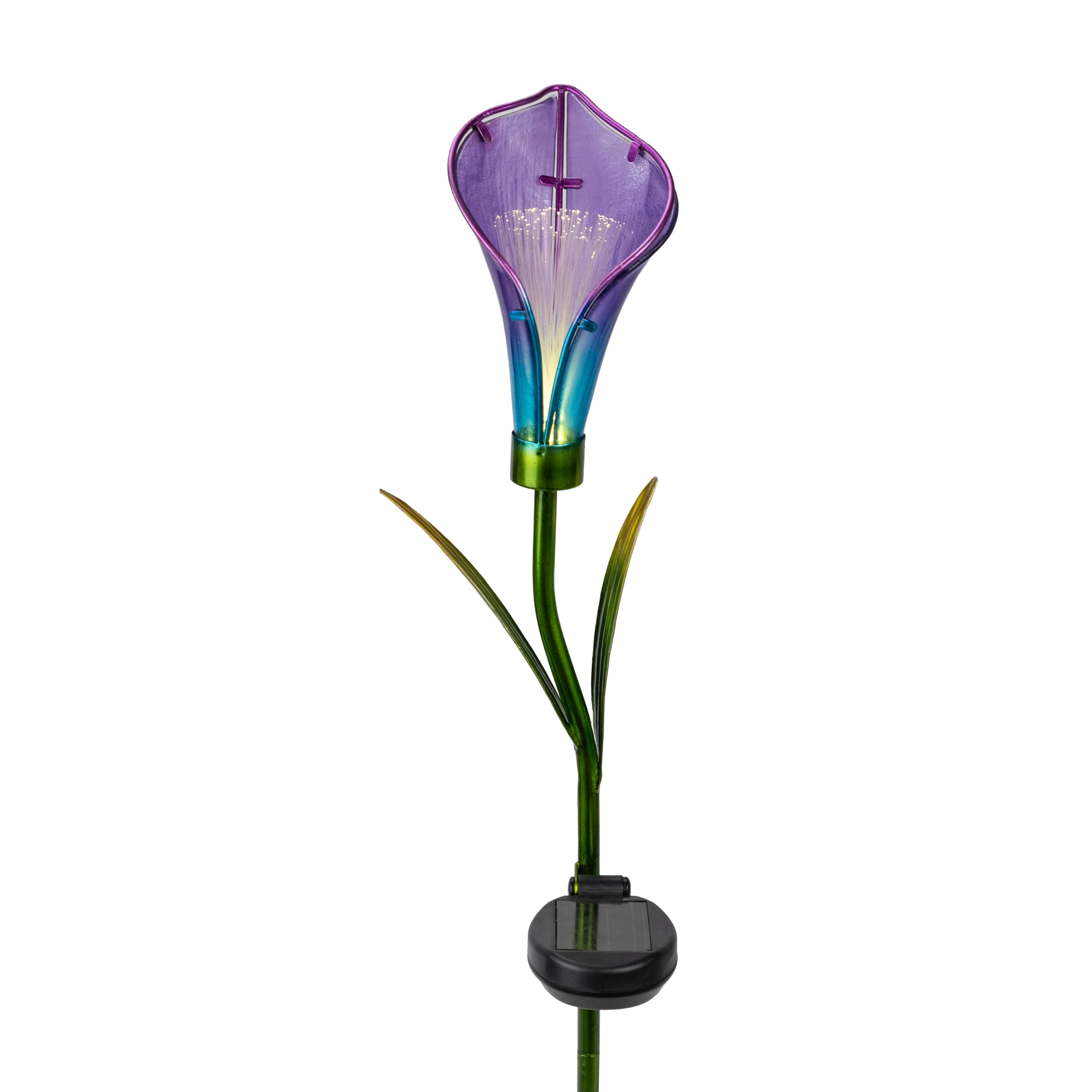 Better Homes & Gardens Solar LED Purple Lily Glass Flower Stake Light