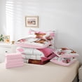 thumbnail image 6 of Homewish 3D Highland Cattle Twin Bedding Sets 7-Piece, Pink Flower Floral Bedding Comforter Set, Western Cowgirl Boot Reversible Sheet Sets, Lightweight Room Decor, 6 of 8