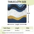 thumbnail image 2 of Blue White Gold Marble Pattern Square Fitted Tablecloth with Elastic Edge,Square Table Cover,Washable Elastic Table Cover for Home Kitchen Party Decor 34"x34", 2 of 6