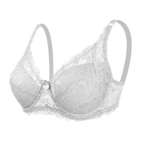 WBQ Women Full Cup Bras Breathable Comfort Floral Lace Full Coverage Non Padded Underwired Bra