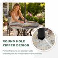 thumbnail image 4 of Round Outdoor Tablecloth with Umbrella Hole and Zipper, Retro Minimalist Art Tablecloth with Elastic Waterproof, Abstract Bohemia Aesthetics Brown Beige Patio Table Covers for 45" - 54" Pool Tables, 4 of 9