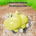 thumbnail image 4 of Hippopotamus-Shaped Plastic Car Toy for Indoor Outdoor Play - Easy Push Vehicle with Floral Side Detail, 4 of 7