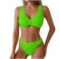 thumbnail image 2 of Traje de baño de 2 piezas para mujer, trajes de baño para mujer, bikini cómodo de color liso de moda para mujer, conjuntos de bikini de color liso para mujer, traje de baño de nailon para mujer, 2 of 7