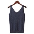 thumbnail image 2 of adviicd Womens Tank Top Womens Sleeveless Racerback High Neck Casual Basic Cotton Ribbed Fitted Tank Top(Dark Blue,One Size), 2 of 5