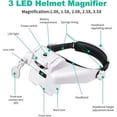 thumbnail image 2 of Lupa frontal Lupa iluminada con 3 luces LED - 5 lentes desmontables 1.0X a 3.5X - Lente secundaria 8X - Diadema ajustable para reparaciones de manualidades de costura, 2 of 5