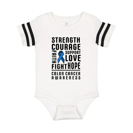 

Inktastic Strength Courage Support Colon Cancer Awareness Gift Baby Boy or Baby Girl Bodysuit