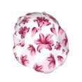 thumbnail image 2 of Kdxio Lilies Flowers Print Shower Cap for Women,Elastic and Reusable,Double Waterproof Layers Bathing Hat, 2 of 9