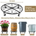 thumbnail image 2 of 4 Pack Plant Caddy with Wheels 16 Inch Rolling Plant Stand for Large Plants Heavy Duty Plant Rollers Metal Plant Dolly Rustproof Planter Stand Wrought Iron Plant Stands Flower Cart Indoor Outdoor, 2 of 8
