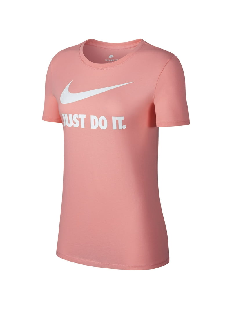 Nike Just Do It Swoosh Crew-Neck T-Shirt Bleached Coral/White 889403-697 -