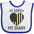 thumbnail image 3 of Inktastic Dispatcher Daddy Gold Line Emergency Boys or Girls Baby Bib, 3 of 4