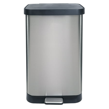 GLAD Extra Capacity Stainless Steel Step Trash Can with Clorox Odor Protection of The Lid | Fits Kitchen Pro 20 Gallon Waste