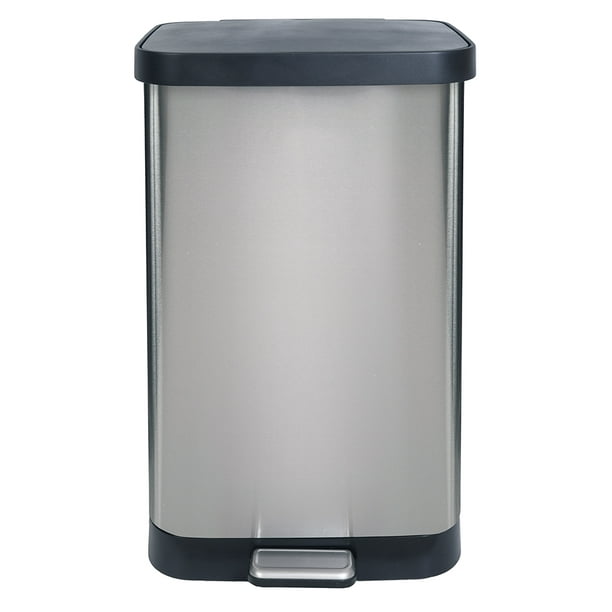 Glad Extra Capacity Stainless Steel Step Kitchen Garbage Can Clorox Odor Protection Fits Pro 20 Gal Waste Bags Com Kitchen Garbage Can, Kitchen Trash Can Size Liters