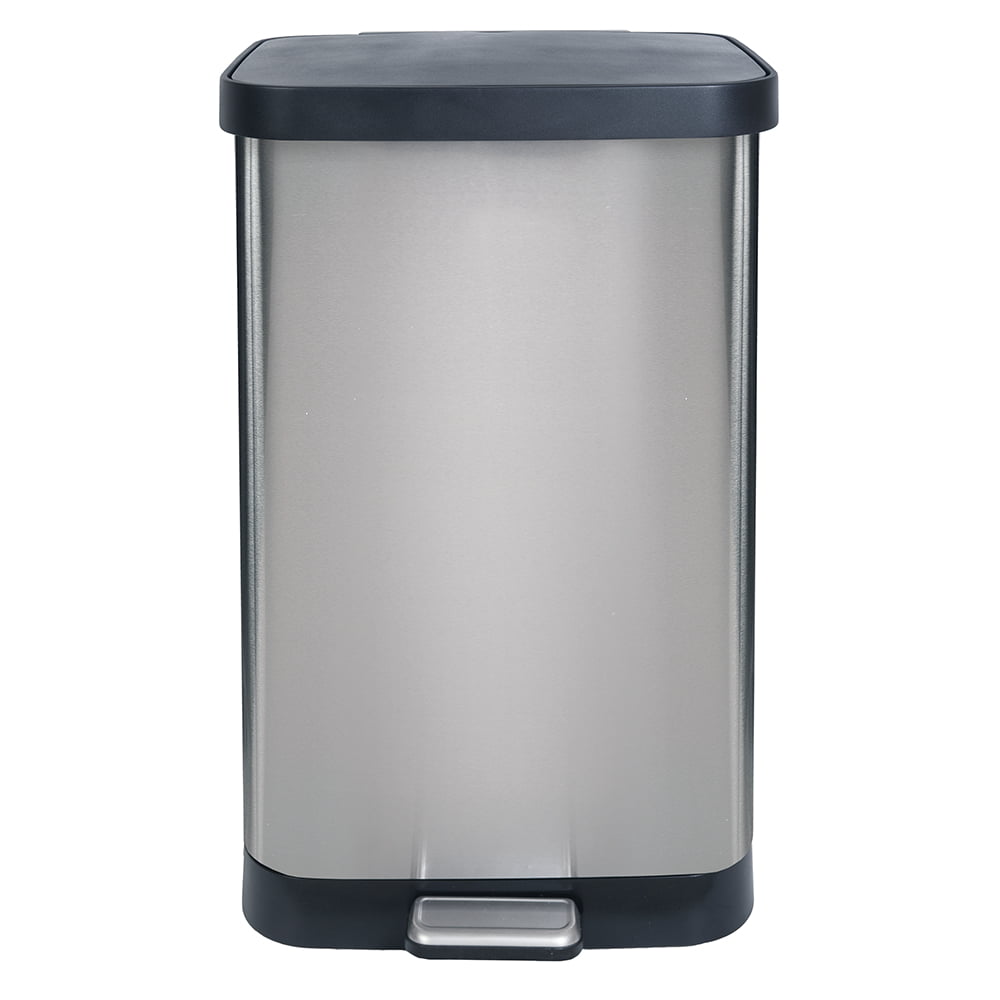 GLAD Extra Capacity Stainless Steel Step Trash Can with Clorox Odor Glad Stainless Steel Step Trash Can 20 Gallon