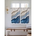 thumbnail image 6 of Tier Curtains 45 Inches Long, Blue Ombre Window Treatment Curtain Drapes, Modern Wave Abstract Art Small Curtain Drapes for Bathroom Laundry Room, 27.5"x45", 2 Panels, 6 of 7