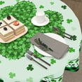 thumbnail image 5 of St Patrick''s Day Tablecloth Round 60 Inch Irish Shamrock Clover Green Plaid Table Cloth Circle Saint Patricks Day Table Cover Tabletop for Home Decor Dining Room Kitchen Party Picnic, 5 of 6