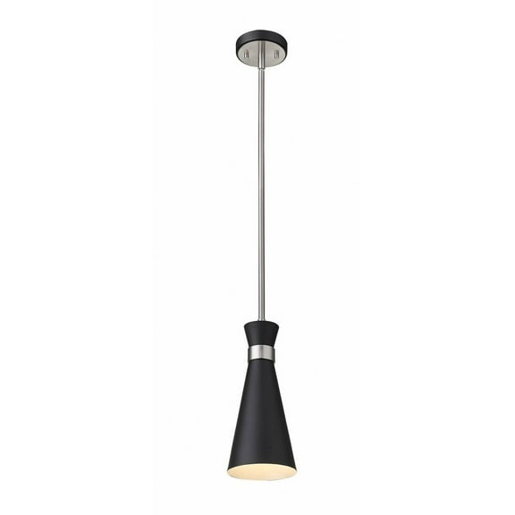 1 Light Mini Pendant-Matte Black/Brushed Nickel Finish Bailey Street Home 372-Bel-4186022