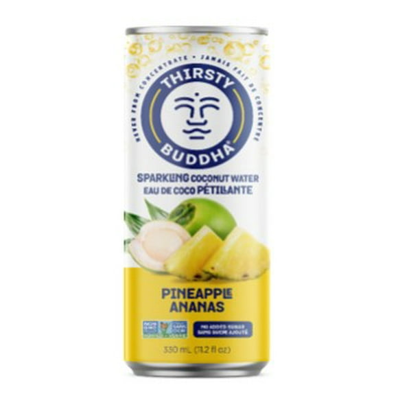 Thirsty Buddha Sparkling Coconut Water with Pineapple, Sparkling Coco Water Pineapple