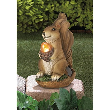 Solar Garden Animal Statues Squirrel Concrete Sculptures Resin Outdoor Decor Patio Lawn Yard Ornament, Item weight: 0.8 lb. 3¾