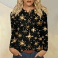 Christmas Costumes Woman 2024 Xmas Snowflake Print TShirts Crew Neck