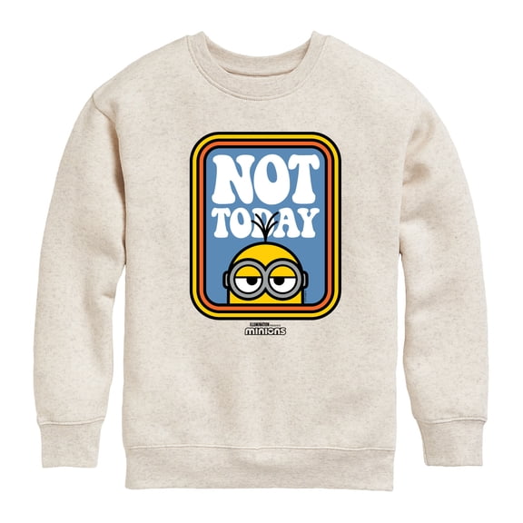 Despicable Me Minions - Not Today Boys' Graphic Long Sleeve Fleece Sweatshirt
