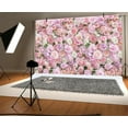 thumbnail image 5 of 7 x 5 ft Floral Wall Backdrop for Photoshoot Pink Rose Flowers Wedding Birthday Valentine's Day Bridal Shower Printing Flower Wall Decorations Photography Background for Photo Props, 5 of 7