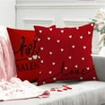thumbnail image 3 of Valentine''s Day Pillow Covers 18x18 Inch Set of 2 White Hearts Decor Red Throw Pillow Covers Valentine''s Day Cushion Case Decoration for Sofa Couch 55B, 3 of 6