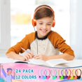 thumbnail image 2 of XOSDA Paquete de 24 auriculares a granel para aula para niños escolares, estudiantes, adolescentes, niñas, bebés, niños pequeños y adultos (multicolor), 2 of 5