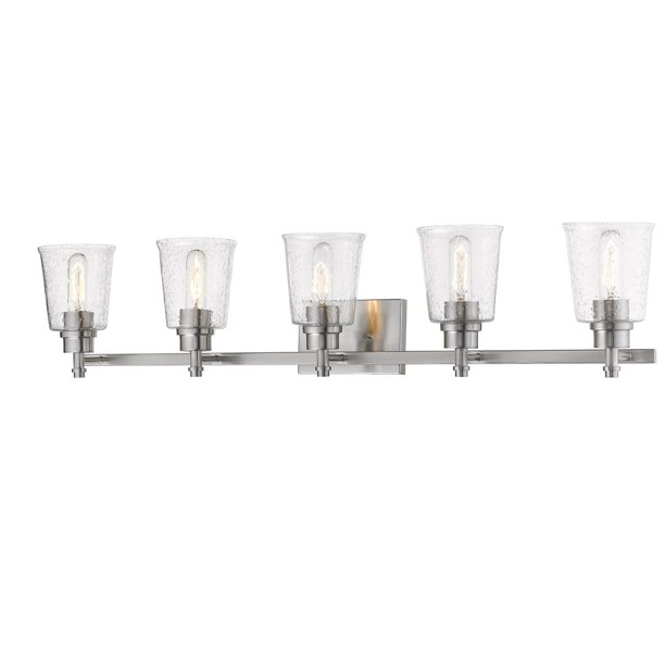 Bathroom Vanity 5 Light Fixtures With Brushed Nickel Finish Steel