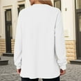 thumbnail image 5 of Fanxing Women's Snap Button Up Sweatshirt Long Sleeve Tunic Henley Tops Loose Slit Hem Casual Pullover Fall Winter Outfits White 2XL, 5 of 8