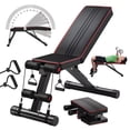 thumbnail image 1 of Banco Fitness Multiposiscion, Banco de Addominales con 2 Ligas Incluidas, Asiento de Pesas Ajustable en 7 Posiciones, Soporta Hasta 250Kg, Negro, 1 of 9