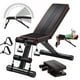 thumbnail image 1 of Banco Fitness Multiposiscion, Banco de Addominales con 2 Ligas Incluidas, Asiento de Pesas Ajustable en 7 Posiciones, Soporta Hasta 250Kg, Negro, 1 of 9