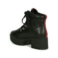 thumbnail image 3 of Women D-Ring Lace Up Lug Chunky Booties 19364, 3 of 6