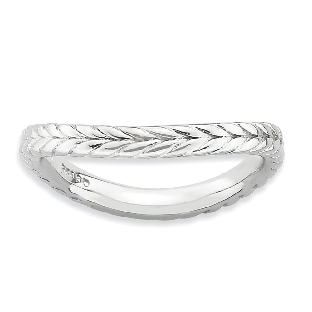 Stackable Expressions Sterling Silver Polished Wave Ring