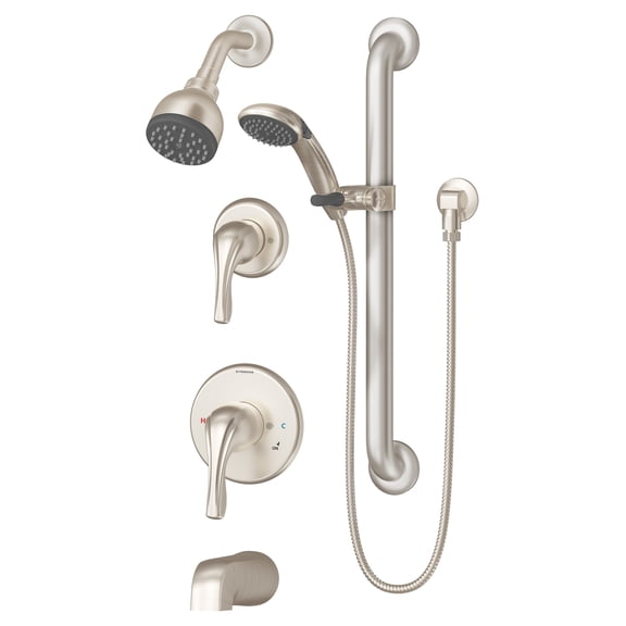 Origins 2-Handle Tub and Shower Faucet with Hand Shower in Satin Nickel